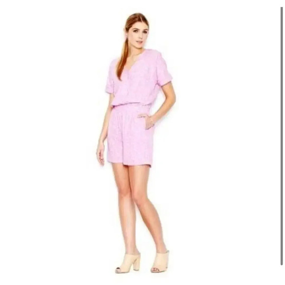 Bar III Surplice Fuschia Romper - Picture 1 of 7
